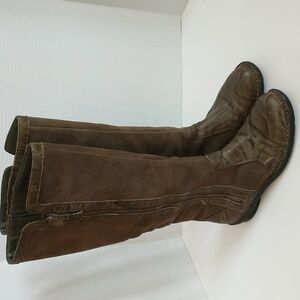 Clarks Nikki Park Tall Leather Zip Up Boot, Army Green, Crinkled Leather Look, 8